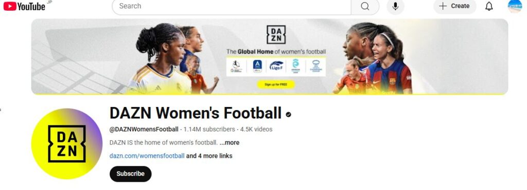 DAZNYoutubeチャンネル